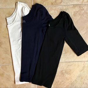 J. Crew Perfect Fit Scoopneck 3/4 Sleeve Tees